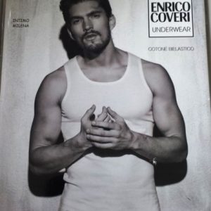 3 PEZZI MAGLIA UOMO SPALLA LARGA ENRICO COVERI ART. 1002 IN COTONE ELASTICIZZATO