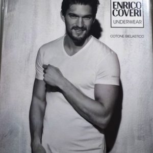 3 T-SHIRT UOMO ART.ET1001 MEZZA MANICA UOMO COTONE ELASTICIZZATO SCOLLO V