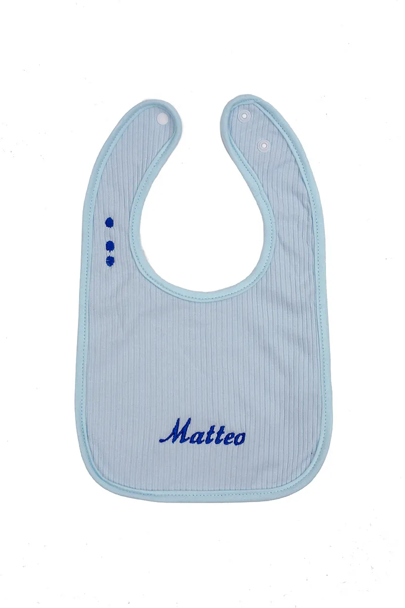 Bavaglino in Cotone a Costine con Nome o Frase Ricamata… Scegli il tuo Colore! - immagine 7