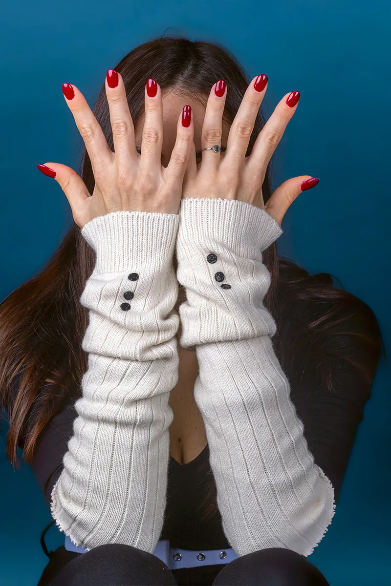 Manicotti o Scaldamuscoli Carta da Zucchero anche con Iniziali o Nome Ricamati - immagine 7