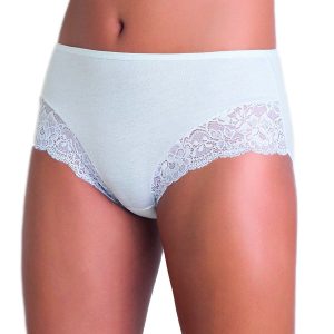 2 SLIP DONNA MIDI COTONELLA ART. GD173 CON INSERTI IN PIZZO IN COTONE ELASTICO
