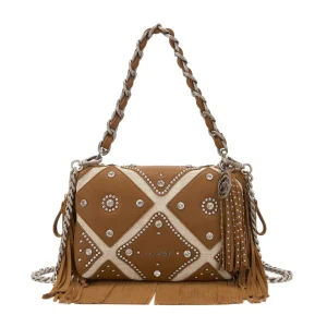 LA CARRIE Borsa a spalla Isabel Butterfly Cuoio