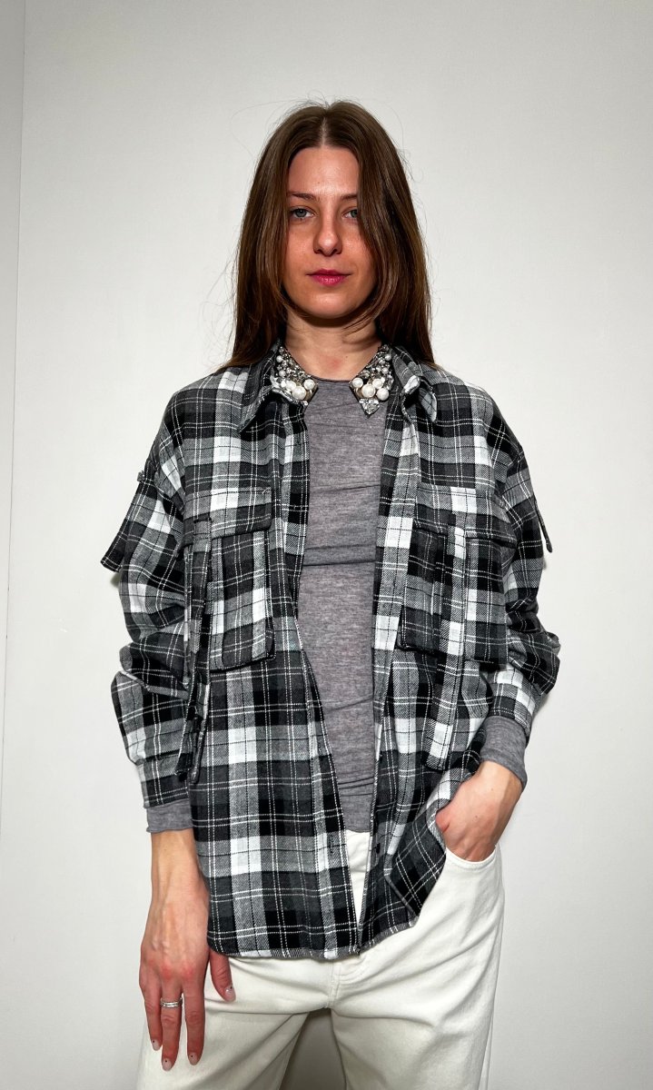 Tensione In camicia a scacchi con stampa RL1095 - immagine 2