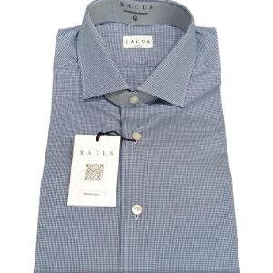 XACUS – CAMICIA PIEDIPUL MICROFANTASIA CELESTE
