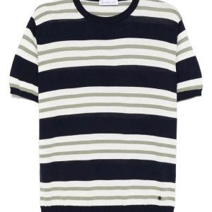 MANUEL RITZ – T-SHIRT IN MAGLIA CON FANTASIA A RIGHE
