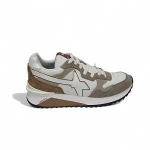 W6YZ YAK-M. 3D42 – SNEAKERS UOMO IN TESSUTO TECNICO E SUEDE BIANCO E BEIGE