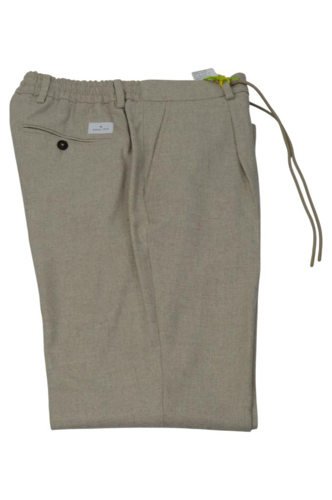 MANUEL RITZ – PANTALONE UOMO MISTO LANA BEIGE CON LACCI - immagine 4