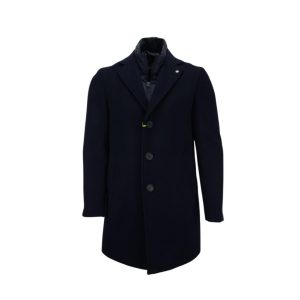 MANUEL RITZ – CAPPOTTO UOMO IN MISTO LANA CON PETTORINA IMBOTTITA RIMOVIBILE