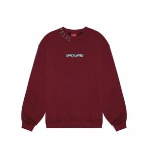 SPRAYGROUND – FELPA UOMO SP805GBRDX LIGHTNING SHARK CREWNECK BORDEAUX
