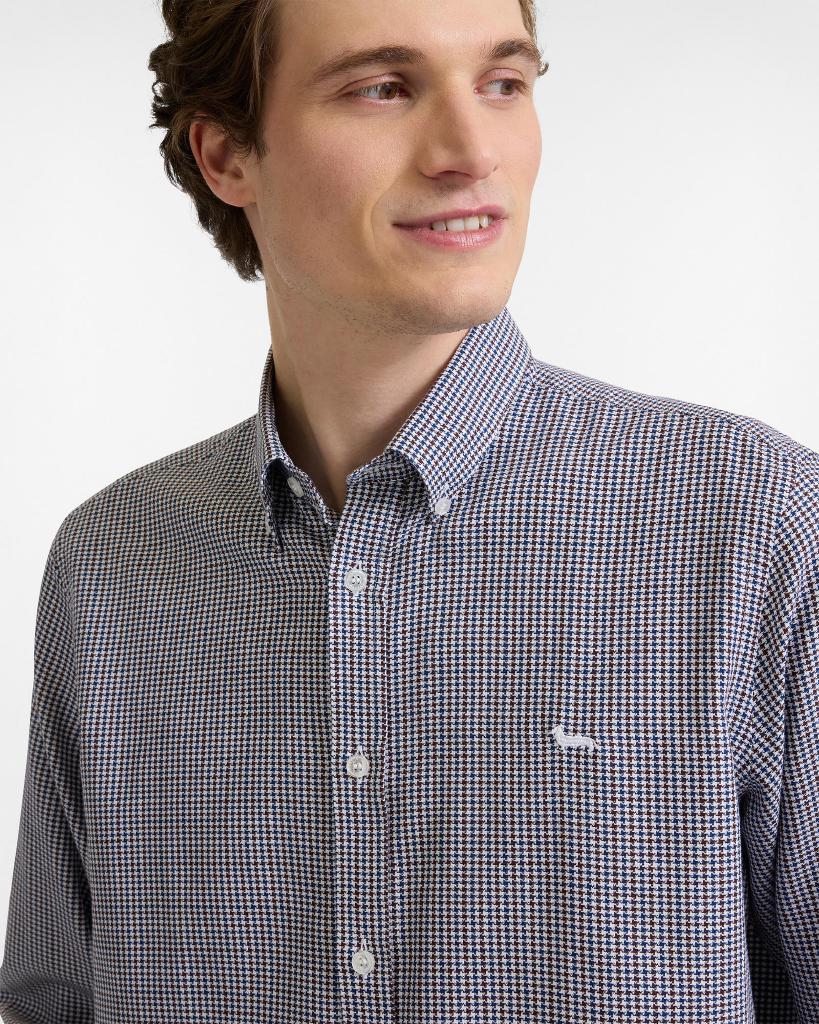 HARMONT & BLAINE – CAMICIA UOMO PIED-DE-POULE IN COTONE (TAGLIE COMODE) CRP001013486M - immagine 4