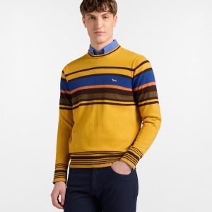 HARMONT & BLAINE – MAGLIA UOMO CON RIGHE PIAZZATE 3D HRP823030788319