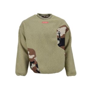 SPRAYGROUND – FELPA GIROCOLLO SP812BRWN CAMO TEDDY CHECKERED BROWN