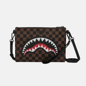 SPRAYGROUND – 910B8239NSZ CHECK 2 EMBOSS CROSSOVER CLUTCH