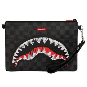SPRAYGROUND – 910B8229NSZ SCRIBBLE SHARK CROSSOVER CLUTCH