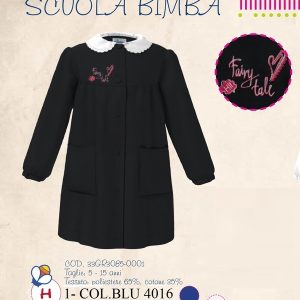 GREMBIULE SCUOLA SIGGI ART. 33GR3085 AZZURRO -BIANCO CON BOTTONI E TASCHE