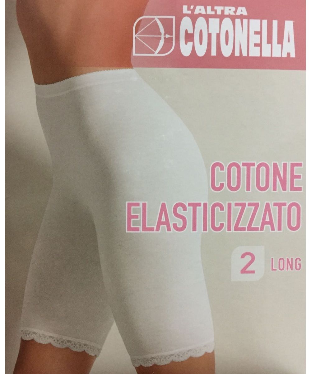 2 SLIP DONNA COTONELLA ART. 3163 GAMBA LUNGA IN COTONE ELASTICIZZATO BIANCO-NERO - immagine 3
