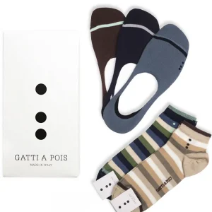 Box Mix (5 pz) 3 Salvapiedi e 2 Fantasmini Filo di Scozia Colori della Natura con Ricamo o Senza!