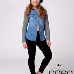 LEGGINS BIMBA JADEA ART. 342 IN CALDO COTONE FELPATO IN TINTA UNITA BLU NERO