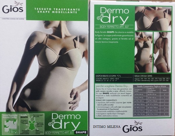 BODY DONNA SHAPE GIOS ART. 507 NON IMBOTTITO CON FERRETTO TRASPIRANTE COPPA C