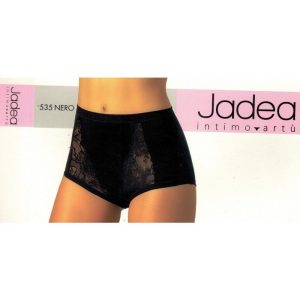 6 SLIP CULOTTE DONNA JADEA ART. 535 IN COTONE ELASTICIZZATO E PIZZO BIANCO-NERO