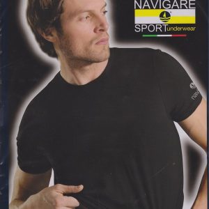 3 T-SHIRT NAVIGARE GIROCOLLO MM ART. 570 IN COTONE BIELASTICO SOFT TAGLIE 3-4-5-6-7 BIANCO-NERO-BLU