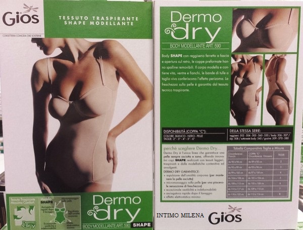 BODY DONNA GIOS ART. 590 IN COPPA C TESSUTO TRASPIRANTE DERMODRY 3-4-5-6 - immagine 2