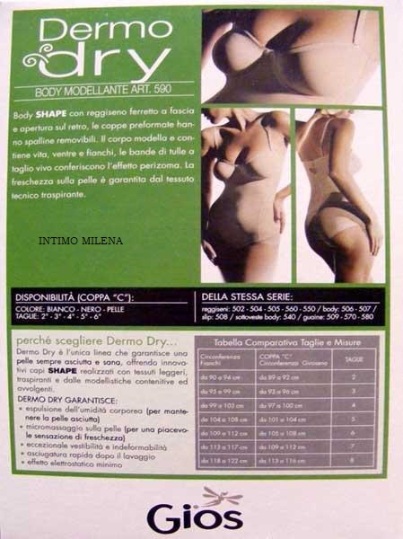 BODY DONNA GIOS ART. 590 IN COPPA C TESSUTO TRASPIRANTE DERMODRY 3-4-5-6 - immagine 5