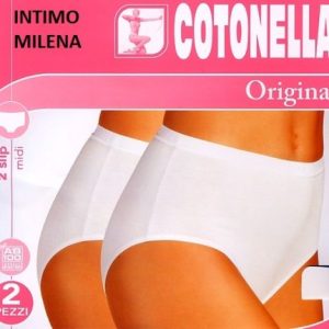 2 SLIP DONNA COTONELLA ART. 8126 MODELLO MIDI MEDIA ALTEZZA TAGLIE 3-4-5-6-7