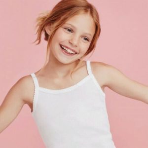 3 PEZZI CANOTTE BIMBA ELLEPI ART. 8228 SPALLA STRETTA BRETELLINA IN COTONE