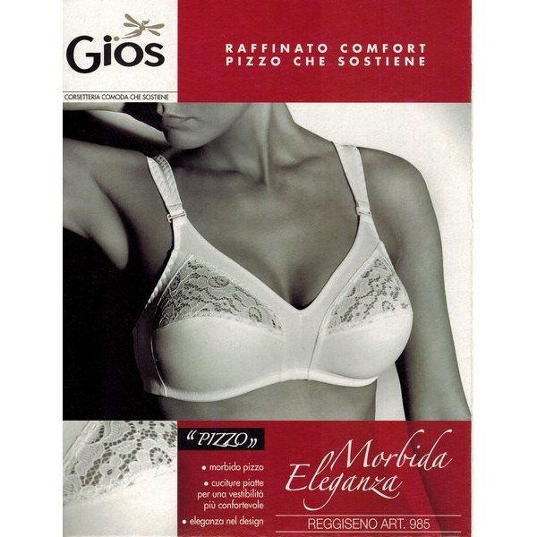 REGGISENO GIOS ART. 985 CLASSICO SENZA FERRETTO CON PIZZO COPPE IN COTONE - immagine 2