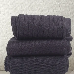 Box da N.3 Calze Mezzagamba in Filo di Scozia Antracite in 3 Lavorazioni diverse