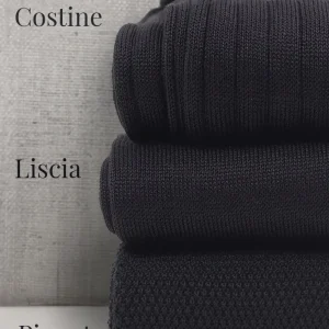 Box da N.3 Calze Lunghe in Filo di Scozia Antracite in 3 Lavorazioni diverse