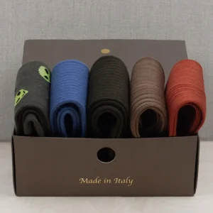 Box da N.5 Calze Mezzagamba Alien&Grey Puro Cotone con Iniziali o Senza!
