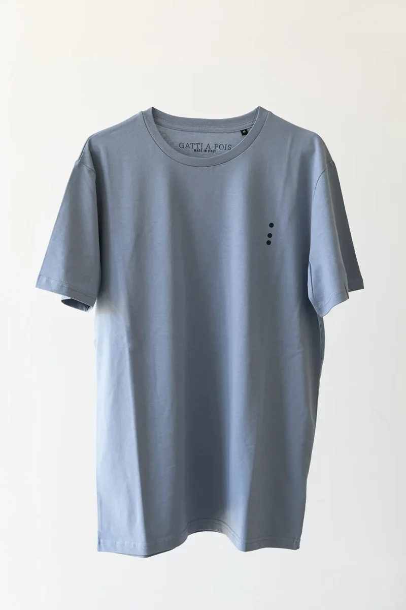 T-Shirt Made in Italy color Azzurra a Manica Corta con Iniziali o Senza!