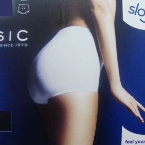2 SLIP DONNA SLOGGI BASIC MAXI CLASSICO CON CUCITURA DIETRO ELASTICO MORBIDO