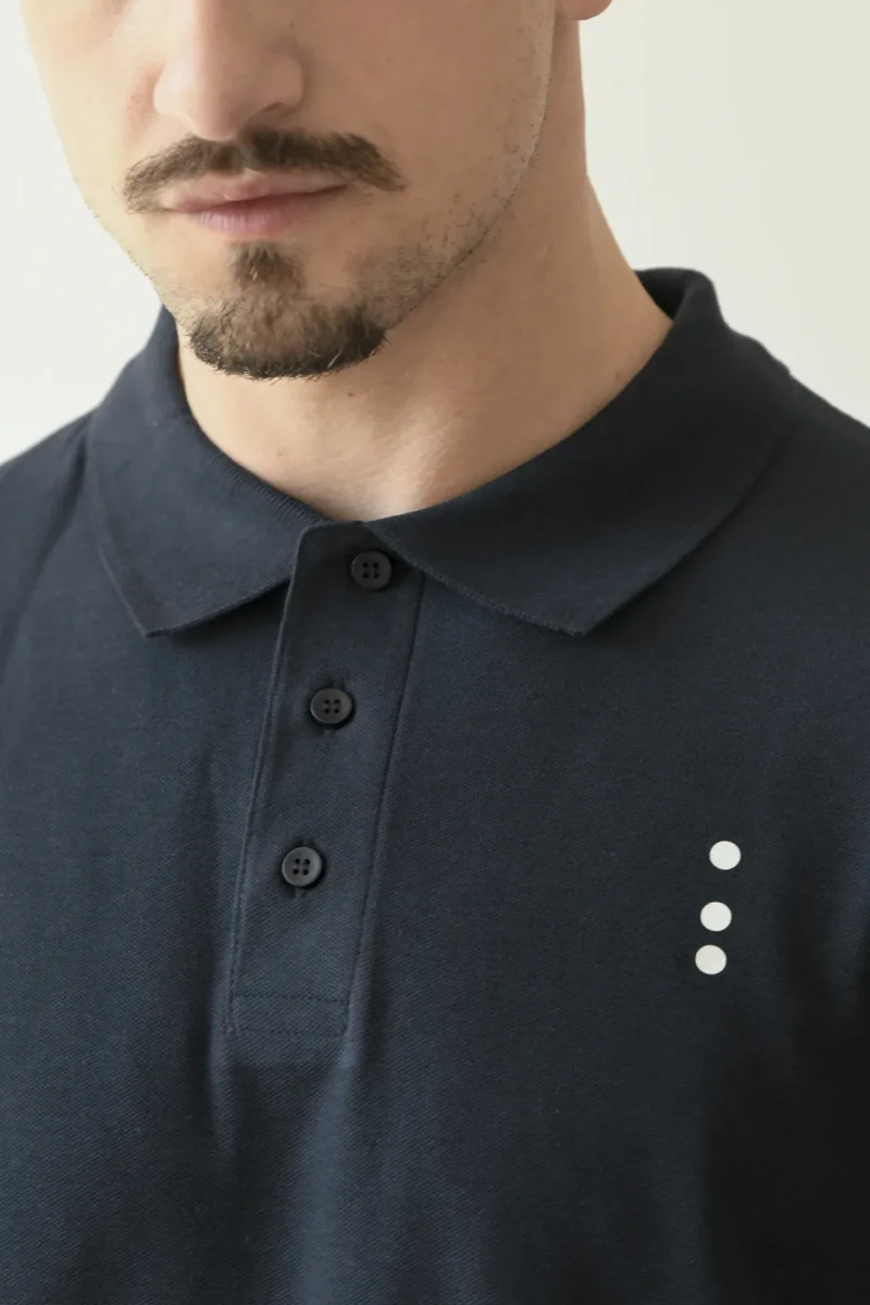 Polo Blu Notte Puro Cotone lavorazione Micro Nido d’Ape con Iniziali o Senza! - immagine 6