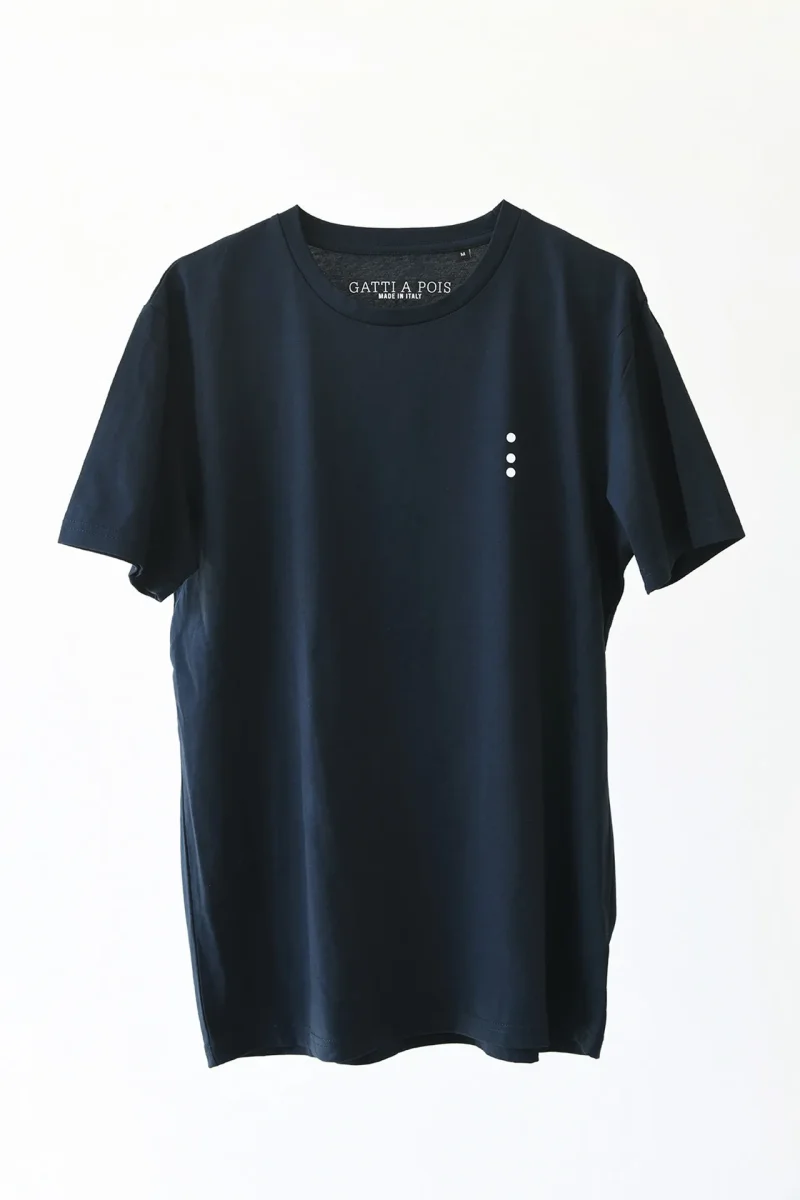 T-Shirt Made in Italy color BluNotte a Manica Corta con Iniziali o Senza! - immagine 2