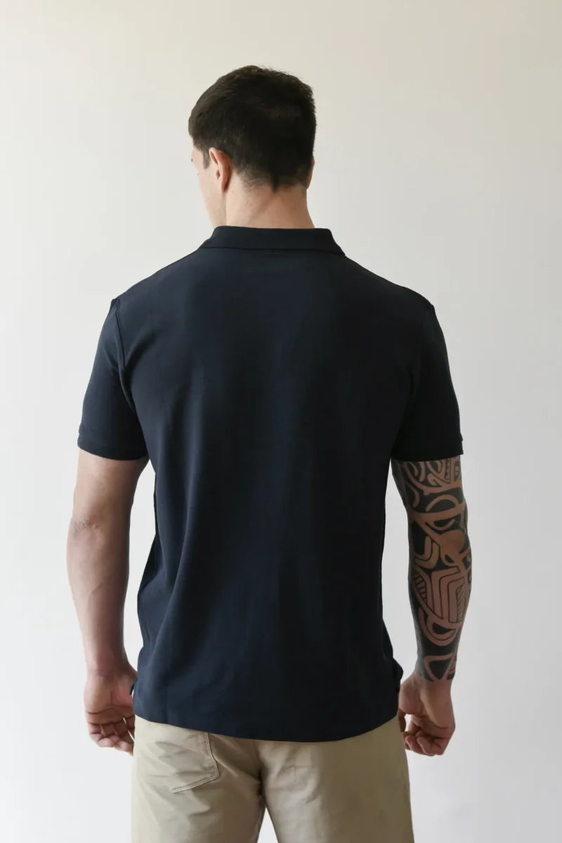 Polo Blu Notte Puro Cotone lavorazione Micro Nido d’Ape con Iniziali o Senza! - immagine 5