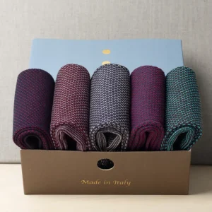 Box da N.5 Calze Lunghe Puntinate&Jacquard Cotone Pettinato con Iniziali o Senza!