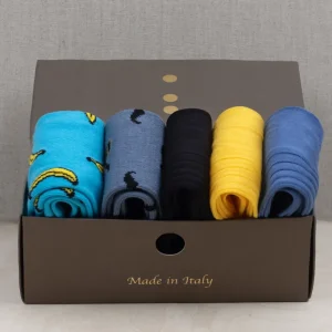 Box da N.5 Calze Mezzagamba Dollar&Banana Puro Cotone con Iniziali o Senza!