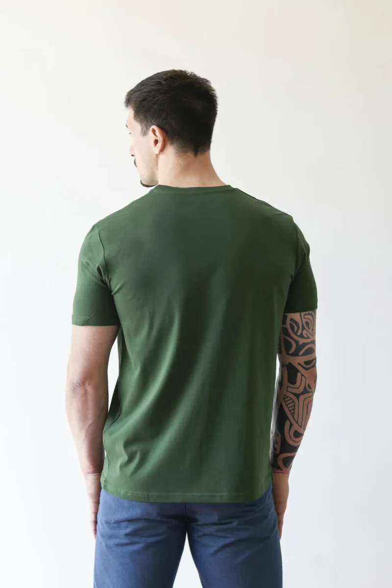 T-Shirt Made in Italy color Verde Loden Manica Corta con Iniziali o Senza! - immagine 4