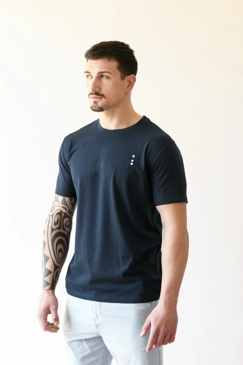 T-Shirt Made in Italy color BluNotte a Manica Corta con Iniziali o Senza! - immagine 6