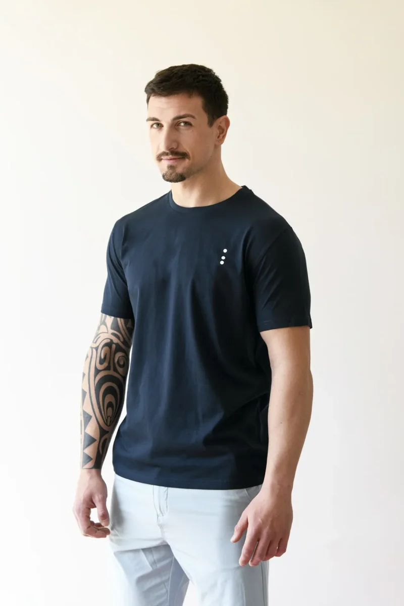 T-Shirt Made in Italy color BluNotte a Manica Corta con Iniziali o Senza! - immagine 3