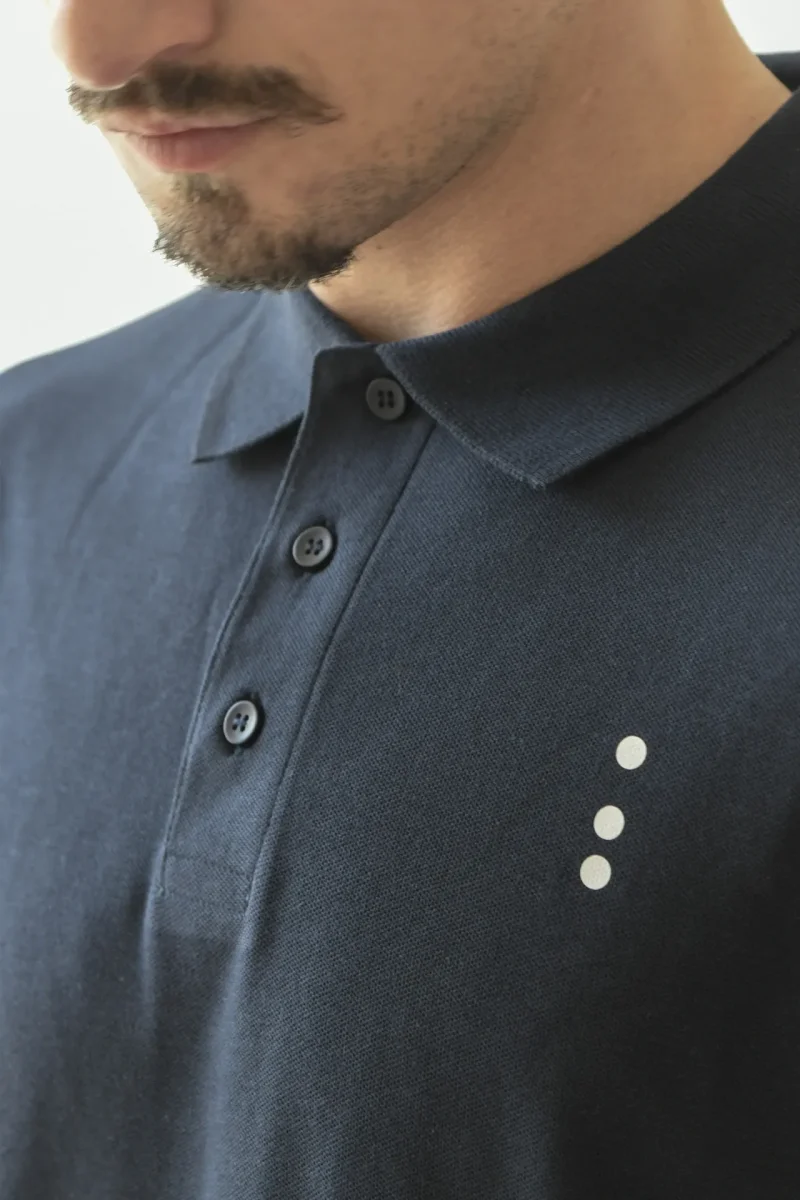 Polo Blu Notte Puro Cotone lavorazione Micro Nido d’Ape con Iniziali o Senza! - immagine 9