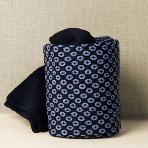 Calze Microbolle in Filo di Scozia Lavorazione Jacquard BluNotte&Cielo con Iniziali o Senza!