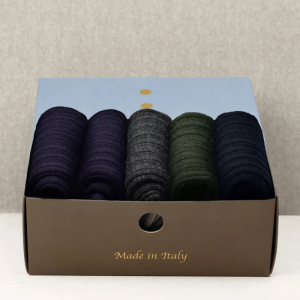 Box da N.5 Calze Lunghe da Uomo in Morbida Lana&Cachemire con Iniziali o Senza!
