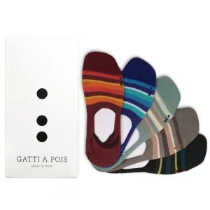 Box (5pz) Salvapiedi a RIGHE in Puro Filo di Scozia con con Iniziali o Senza!