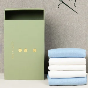 Box Lux N.5 Fazzoletti Bianchi&Azzurri da Naso con Iniziali Ricamate