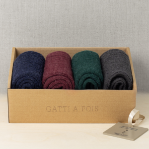 AlpacaBox da N.4 Calze Mezzagamba in Alpaca con Fragranza Floreale con Iniziali o Senza!