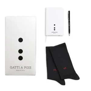 Box 2 Calze Ricamate con Taccuino&Penna